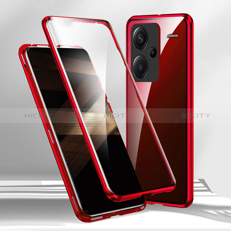 Coque Rebord Bumper Luxe Aluminum Metal Miroir 360 Degres Housse Etui Aimant pour Xiaomi Redmi Note 13 Pro+ Plus 5G Plus