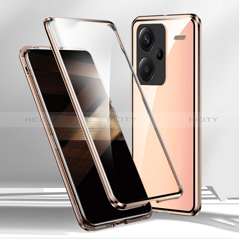 Coque Rebord Bumper Luxe Aluminum Metal Miroir 360 Degres Housse Etui Aimant pour Xiaomi Redmi Note 13 Pro+ Plus 5G Plus