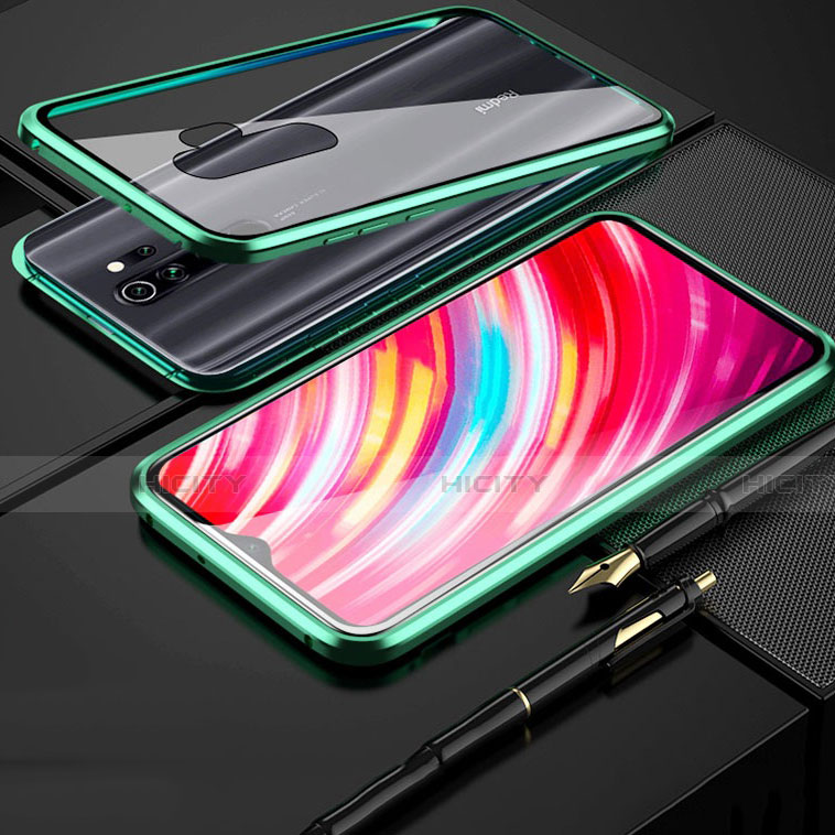 Coque Rebord Bumper Luxe Aluminum Metal Miroir 360 Degres Housse Etui Aimant pour Xiaomi Redmi Note 8 Pro Plus