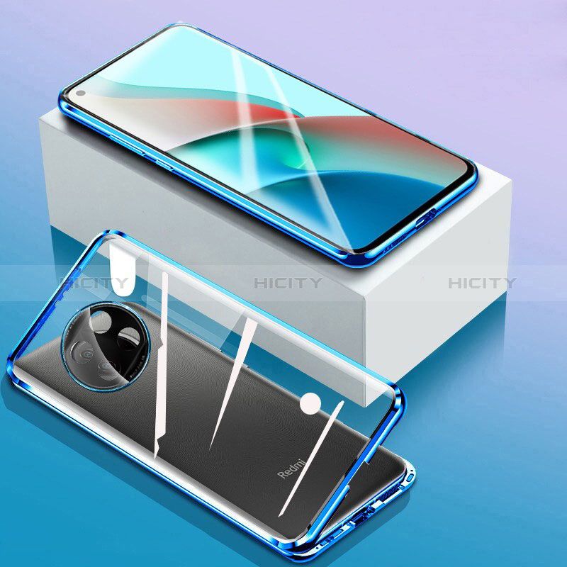 Coque Rebord Bumper Luxe Aluminum Metal Miroir 360 Degres Housse Etui Aimant pour Xiaomi Redmi Note 9 5G Plus