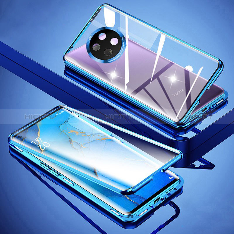 Coque Rebord Bumper Luxe Aluminum Metal Miroir 360 Degres Housse Etui Aimant pour Xiaomi Redmi Note 9 5G Plus