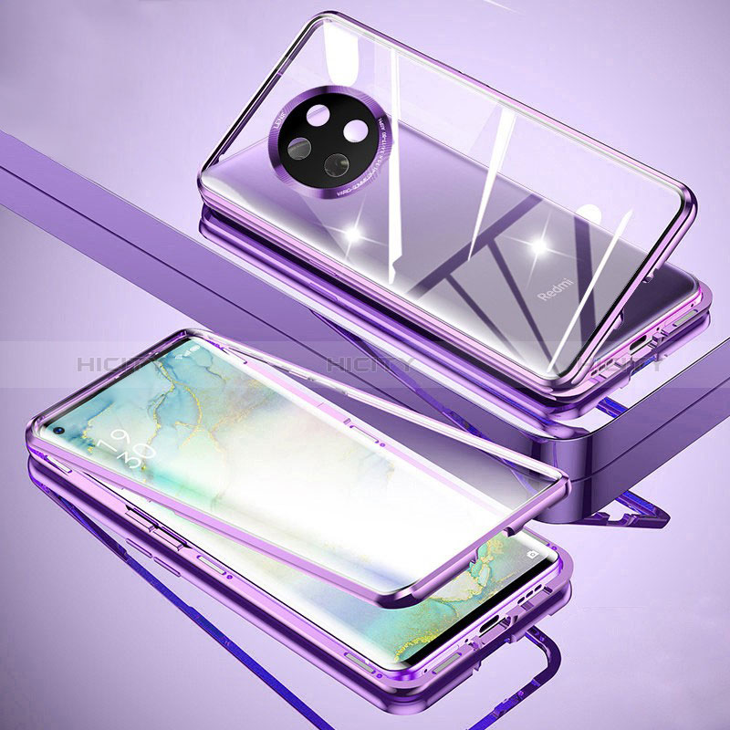 Coque Rebord Bumper Luxe Aluminum Metal Miroir 360 Degres Housse Etui Aimant pour Xiaomi Redmi Note 9 5G Plus