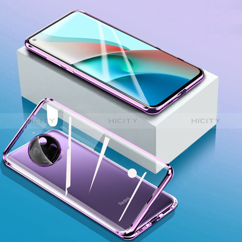 Coque Rebord Bumper Luxe Aluminum Metal Miroir 360 Degres Housse Etui Aimant pour Xiaomi Redmi Note 9 5G Plus