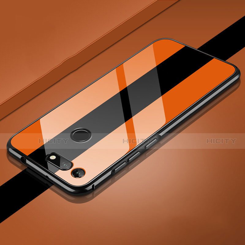 Coque Rebord Bumper Luxe Aluminum Metal Miroir 360 Degres Housse Etui Aimant T01 pour Huawei Honor V20 Orange Plus