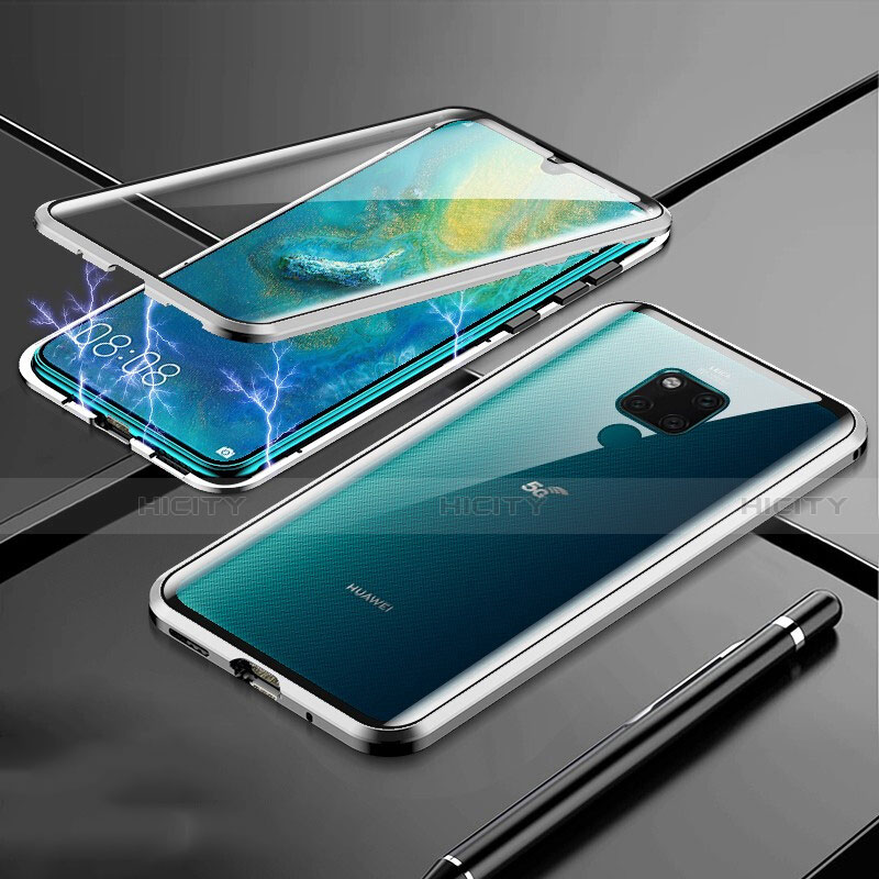 Coque Rebord Bumper Luxe Aluminum Metal Miroir 360 Degres Housse Etui Aimant T01 pour Huawei Mate 20 X 5G Plus