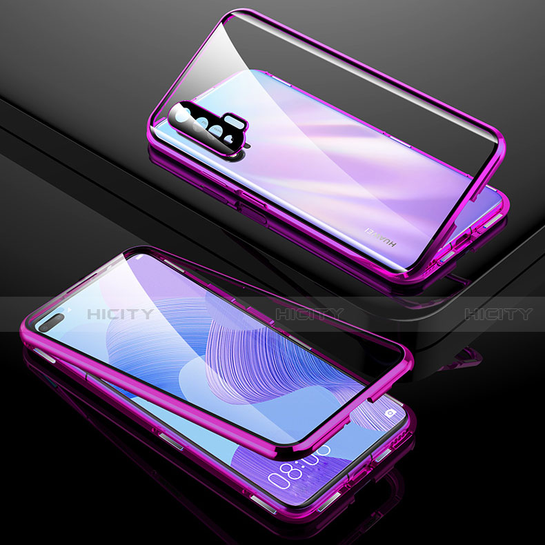 Coque Rebord Bumper Luxe Aluminum Metal Miroir 360 Degres Housse Etui Aimant T01 pour Huawei Nova 6 5G Plus