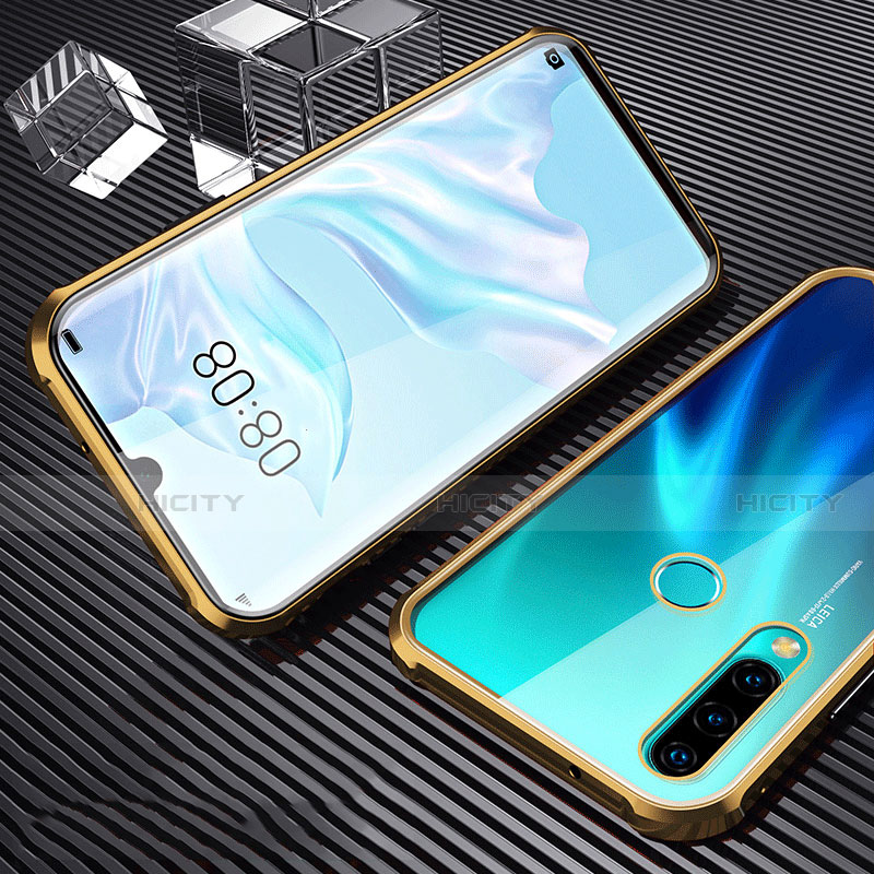 Coque Rebord Bumper Luxe Aluminum Metal Miroir 360 Degres Housse Etui Aimant T01 pour Huawei P30 Lite New Edition Or Plus