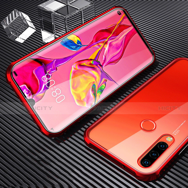 Coque Rebord Bumper Luxe Aluminum Metal Miroir 360 Degres Housse Etui Aimant T01 pour Huawei P30 Lite XL Rouge Plus