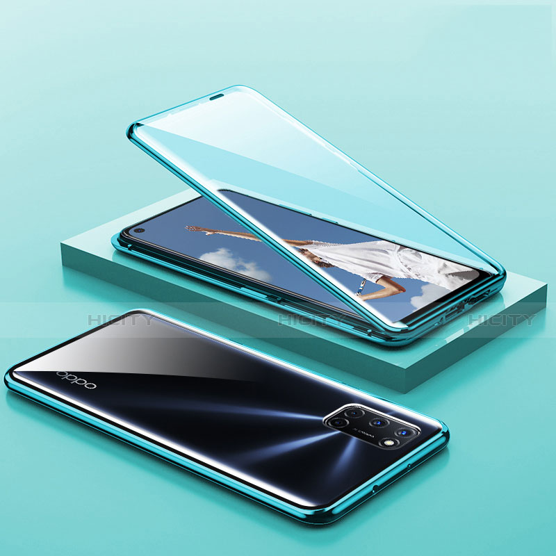 Coque Rebord Bumper Luxe Aluminum Metal Miroir 360 Degres Housse Etui Aimant T01 pour Oppo A92 Plus