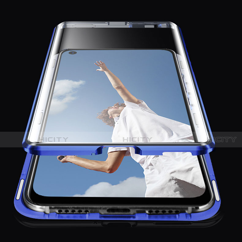 Coque Rebord Bumper Luxe Aluminum Metal Miroir 360 Degres Housse Etui Aimant T01 pour Oppo A92 Plus