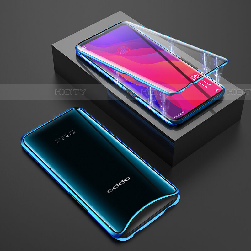 Coque Rebord Bumper Luxe Aluminum Metal Miroir 360 Degres Housse Etui Aimant T01 pour Oppo Find X Super Flash Edition Plus