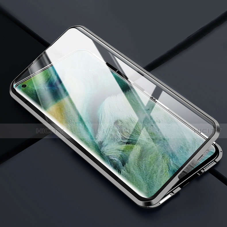 Coque Rebord Bumper Luxe Aluminum Metal Miroir 360 Degres Housse Etui Aimant T01 pour Oppo Find X2 Pro Plus