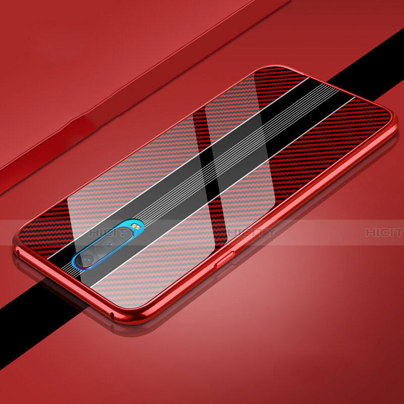 Coque Rebord Bumper Luxe Aluminum Metal Miroir 360 Degres Housse Etui Aimant T01 pour Oppo R17 Pro Rouge Plus