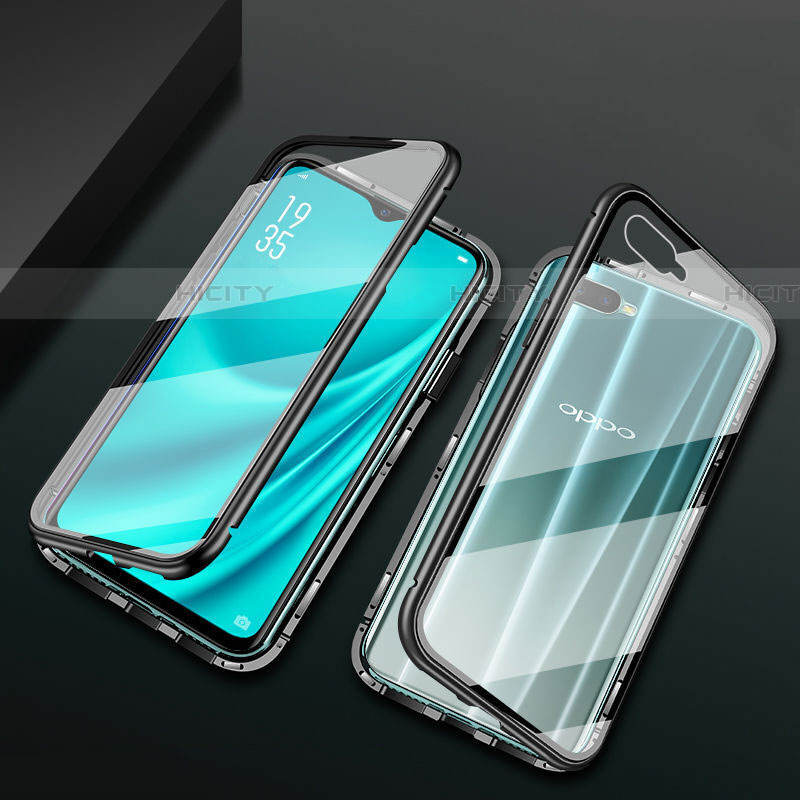 Coque Rebord Bumper Luxe Aluminum Metal Miroir 360 Degres Housse Etui Aimant T01 pour Oppo RX17 Neo Plus