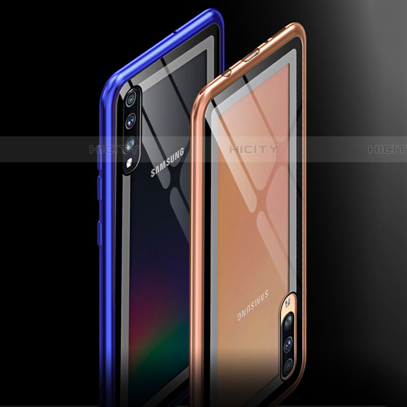 Coque Rebord Bumper Luxe Aluminum Metal Miroir 360 Degres Housse Etui Aimant T01 pour Samsung Galaxy A70 Plus