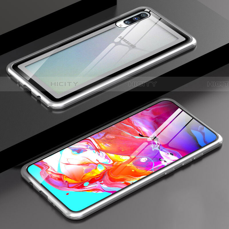 Coque Rebord Bumper Luxe Aluminum Metal Miroir 360 Degres Housse Etui Aimant T01 pour Samsung Galaxy A70S Plus