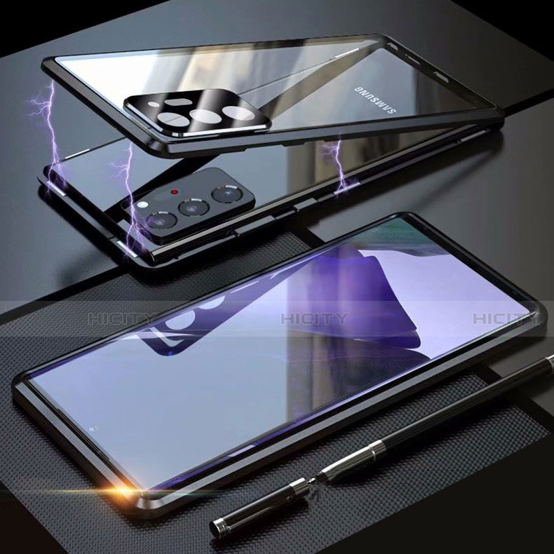 Coque Rebord Bumper Luxe Aluminum Metal Miroir 360 Degres Housse Etui Aimant T01 pour Samsung Galaxy Note 20 Ultra 5G Plus