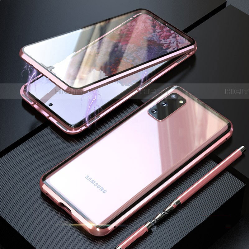 Coque Rebord Bumper Luxe Aluminum Metal Miroir 360 Degres Housse Etui Aimant T01 pour Samsung Galaxy S20 Plus