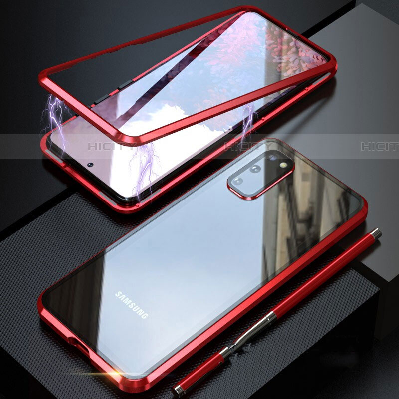 Coque Rebord Bumper Luxe Aluminum Metal Miroir 360 Degres Housse Etui Aimant T01 pour Samsung Galaxy S20 Plus