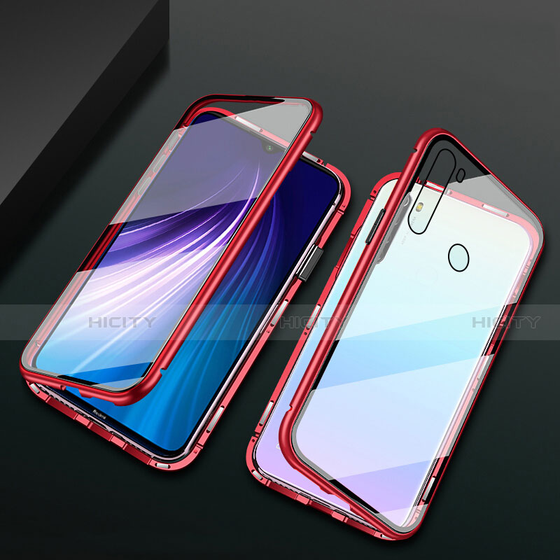 Coque Rebord Bumper Luxe Aluminum Metal Miroir 360 Degres Housse Etui Aimant T01 pour Xiaomi Redmi Note 8 (2021) Plus