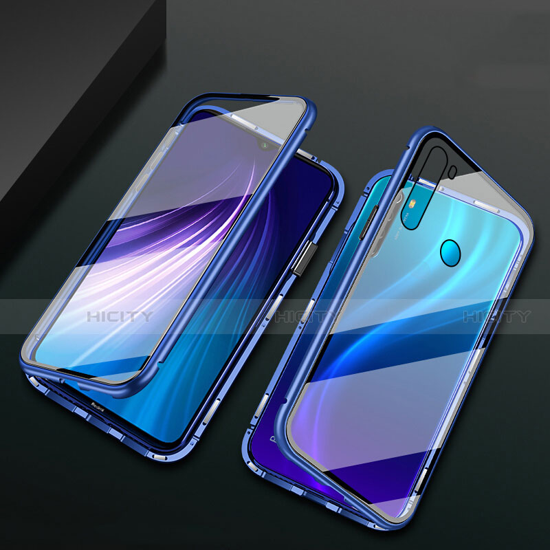 Coque Rebord Bumper Luxe Aluminum Metal Miroir 360 Degres Housse Etui Aimant T01 pour Xiaomi Redmi Note 8T Plus