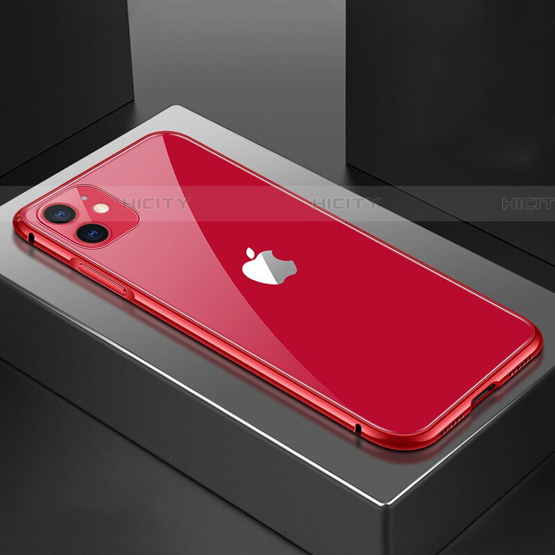 Coque Rebord Bumper Luxe Aluminum Metal Miroir 360 Degres Housse Etui Aimant T02 pour Apple iPhone 11 Plus