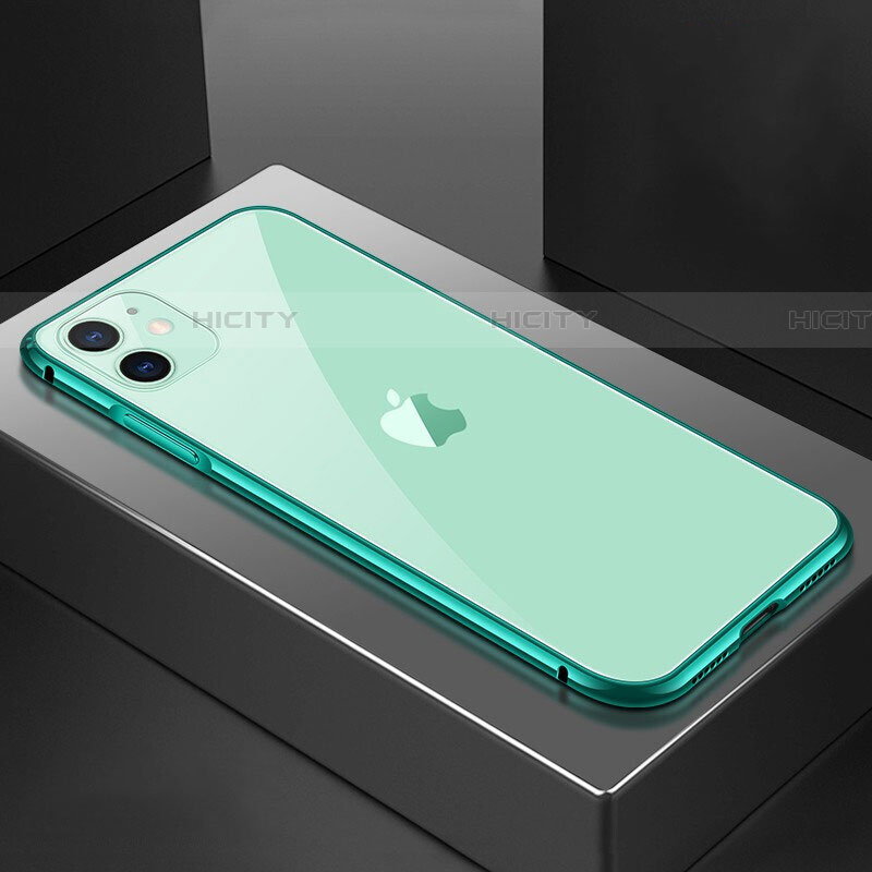 Coque Rebord Bumper Luxe Aluminum Metal Miroir 360 Degres Housse Etui Aimant T02 pour Apple iPhone 11 Plus