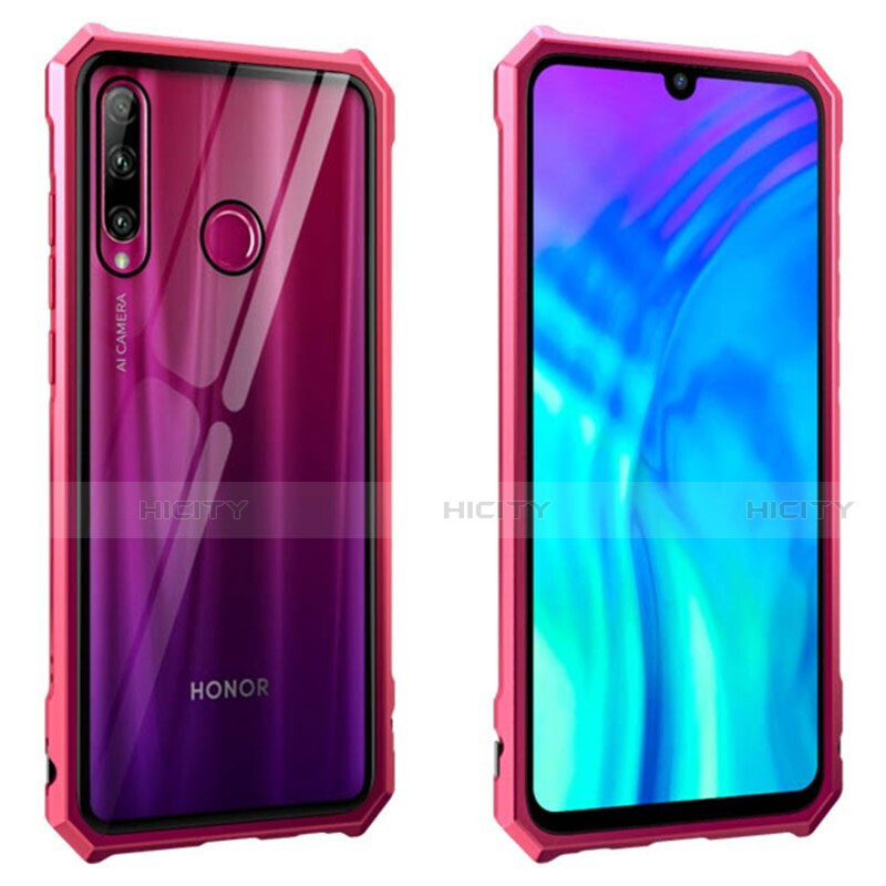 Coque Rebord Bumper Luxe Aluminum Metal Miroir 360 Degres Housse Etui Aimant T02 pour Huawei Honor 20 Lite Rouge Plus