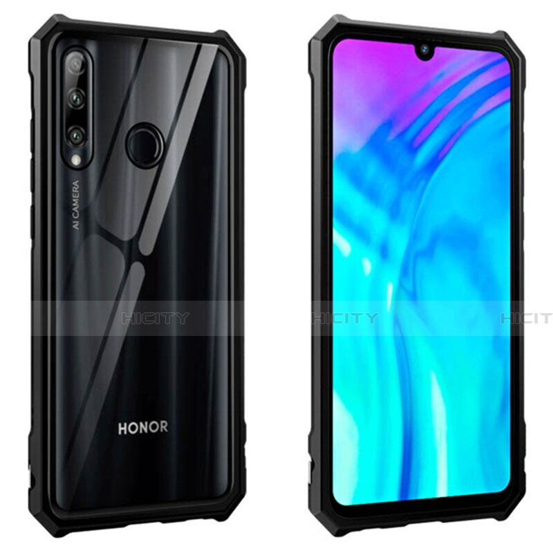 Coque Rebord Bumper Luxe Aluminum Metal Miroir 360 Degres Housse Etui Aimant T02 pour Huawei Honor 20E Noir Plus