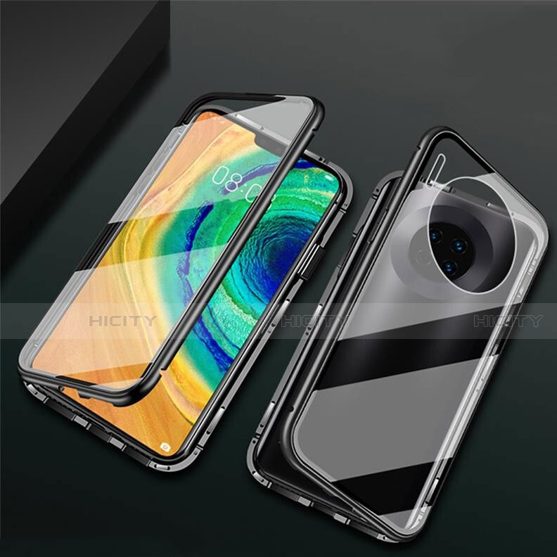 Coque Rebord Bumper Luxe Aluminum Metal Miroir 360 Degres Housse Etui Aimant T02 pour Huawei Mate 30 Plus