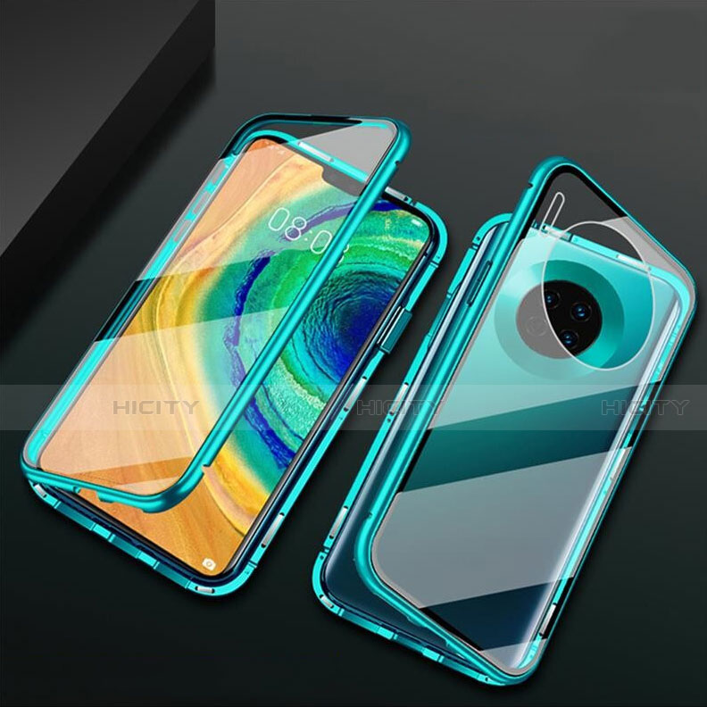 Coque Rebord Bumper Luxe Aluminum Metal Miroir 360 Degres Housse Etui Aimant T02 pour Huawei Mate 30 Pro 5G Vert Plus