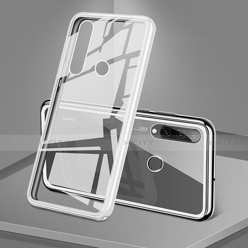 Coque Rebord Bumper Luxe Aluminum Metal Miroir 360 Degres Housse Etui Aimant T02 pour Huawei Nova 4e Blanc Plus