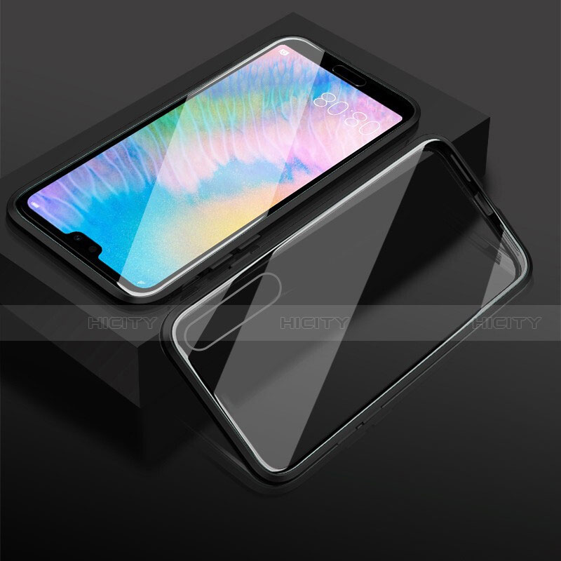 Coque Rebord Bumper Luxe Aluminum Metal Miroir 360 Degres Housse Etui Aimant T02 pour Huawei P20 Pro Plus