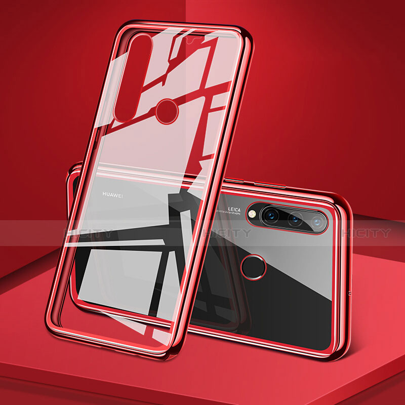 Coque Rebord Bumper Luxe Aluminum Metal Miroir 360 Degres Housse Etui Aimant T02 pour Huawei P30 Lite Rouge Plus