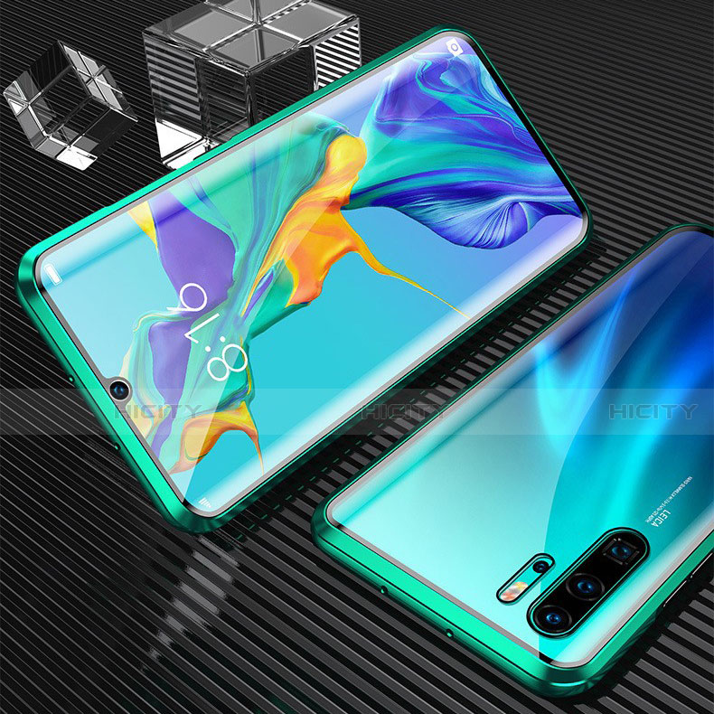 Coque Rebord Bumper Luxe Aluminum Metal Miroir 360 Degres Housse Etui Aimant T02 pour Huawei P30 Pro New Edition Plus