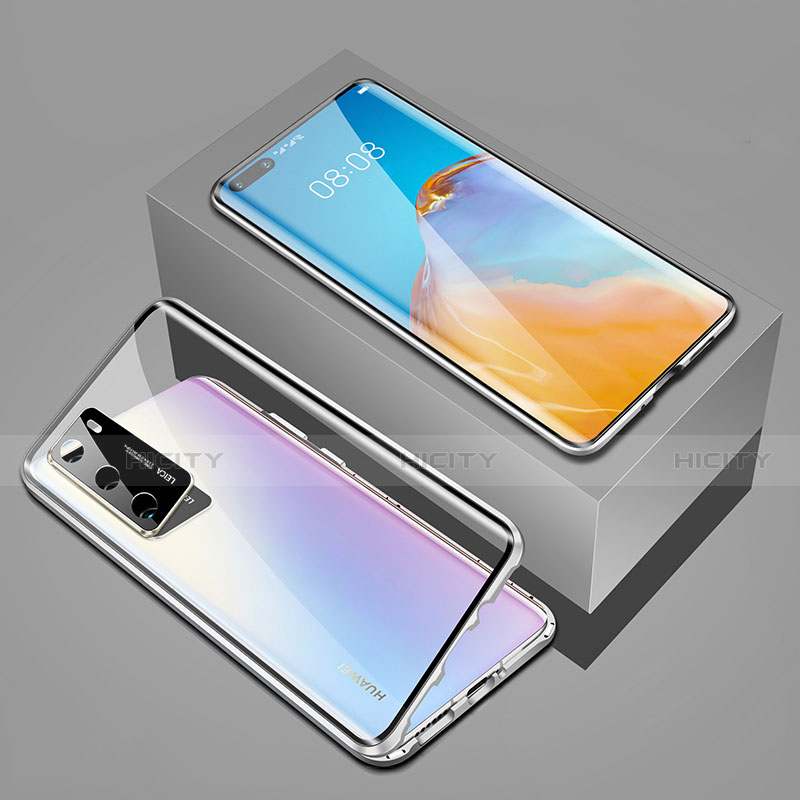 Coque Rebord Bumper Luxe Aluminum Metal Miroir 360 Degres Housse Etui Aimant T02 pour Huawei P40 Plus