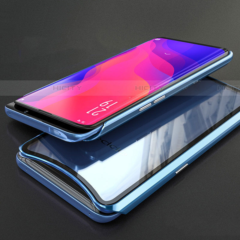 Coque Rebord Bumper Luxe Aluminum Metal Miroir 360 Degres Housse Etui Aimant T02 pour Oppo Find X Super Flash Edition Plus