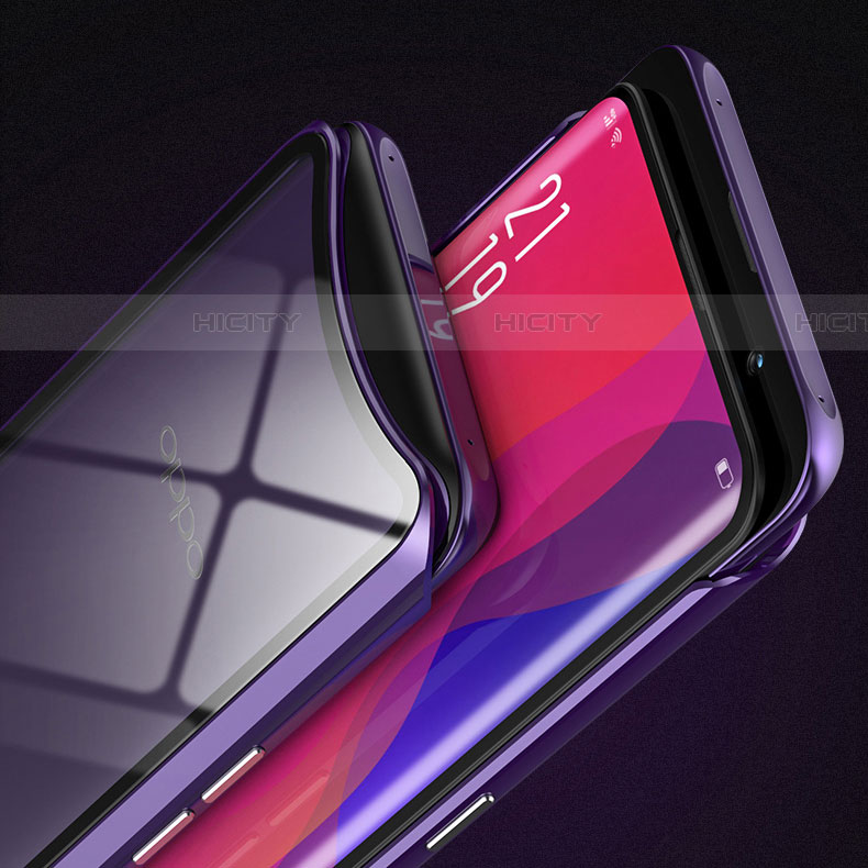 Coque Rebord Bumper Luxe Aluminum Metal Miroir 360 Degres Housse Etui Aimant T02 pour Oppo Find X Super Flash Edition Plus