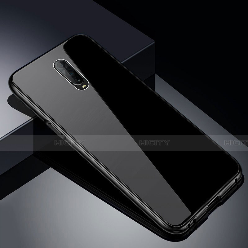 Coque Rebord Bumper Luxe Aluminum Metal Miroir 360 Degres Housse Etui Aimant T02 pour Oppo R17 Pro Noir Plus