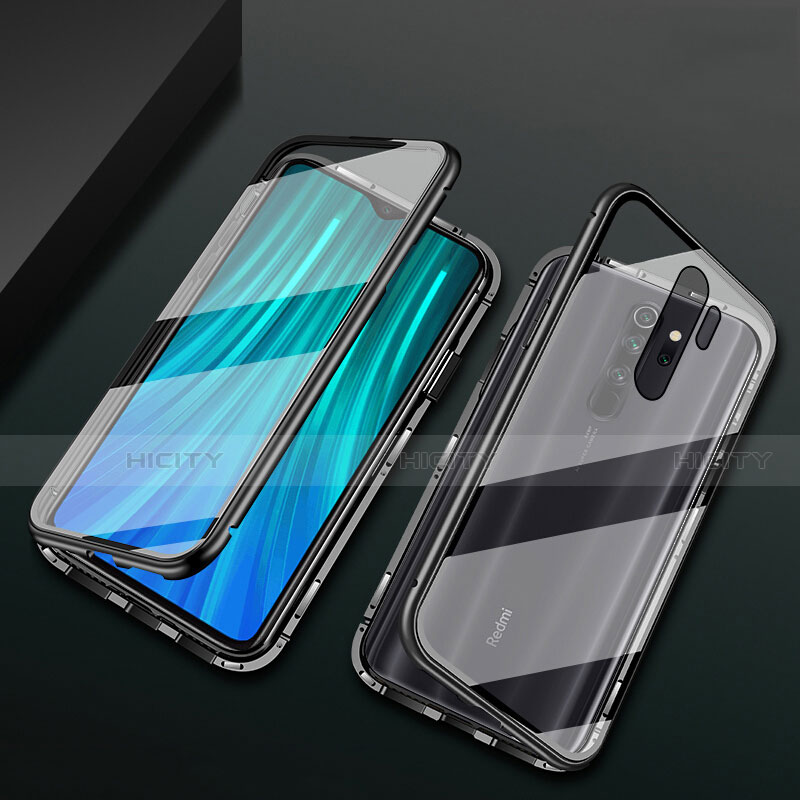 Coque Rebord Bumper Luxe Aluminum Metal Miroir 360 Degres Housse Etui Aimant T02 pour Xiaomi Redmi Note 8 Pro Noir Plus