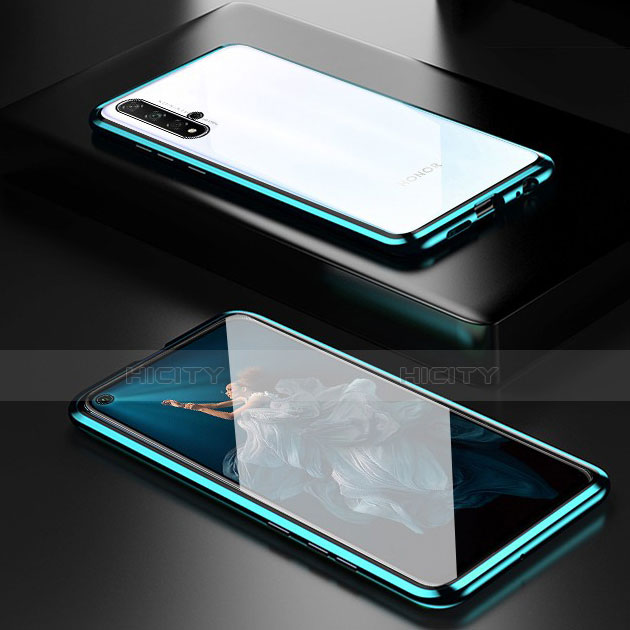 Coque Rebord Bumper Luxe Aluminum Metal Miroir 360 Degres Housse Etui Aimant T03 pour Huawei Honor 20 Plus