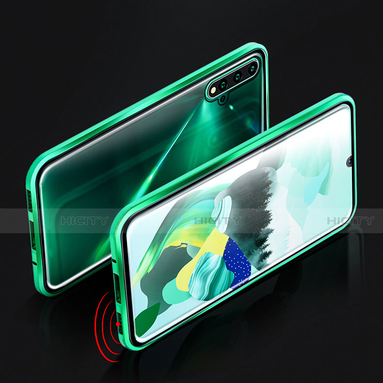 Coque Rebord Bumper Luxe Aluminum Metal Miroir 360 Degres Housse Etui Aimant T03 pour Huawei Nova 5 Pro Plus