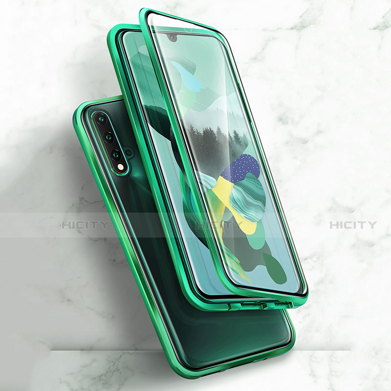 Coque Rebord Bumper Luxe Aluminum Metal Miroir 360 Degres Housse Etui Aimant T03 pour Huawei Nova 5 Pro Plus