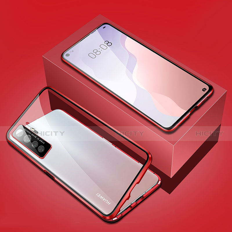 Coque Rebord Bumper Luxe Aluminum Metal Miroir 360 Degres Housse Etui Aimant T03 pour Huawei Nova 7 SE 5G Plus