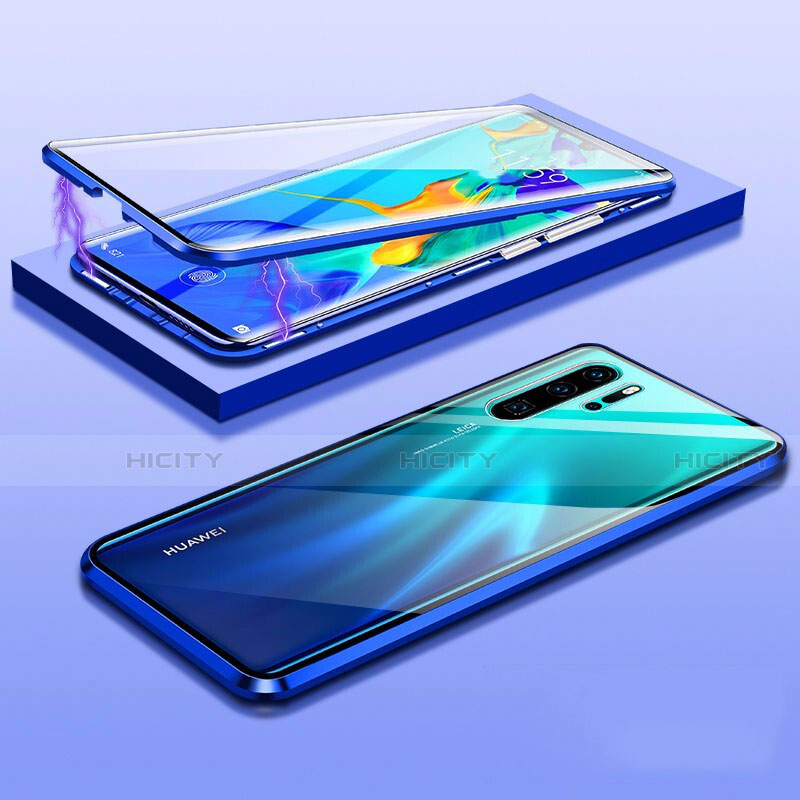 Coque Rebord Bumper Luxe Aluminum Metal Miroir 360 Degres Housse Etui Aimant T03 pour Huawei P30 Pro Plus