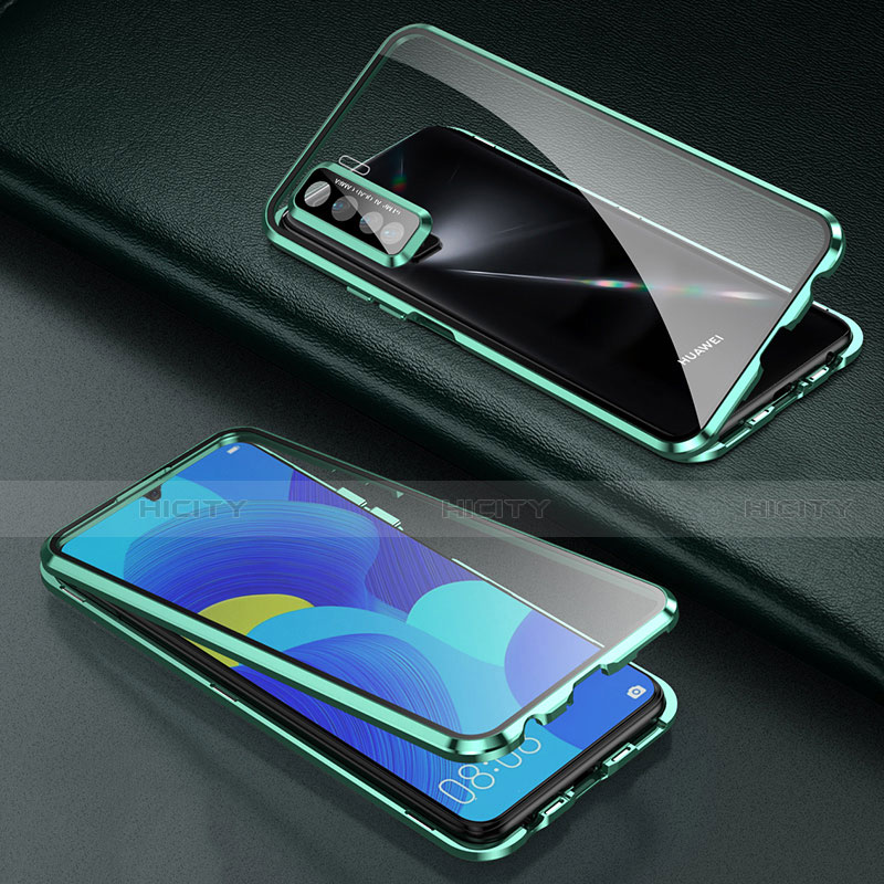 Coque Rebord Bumper Luxe Aluminum Metal Miroir 360 Degres Housse Etui Aimant T03 pour Oppo Find X2 Lite Vert Plus