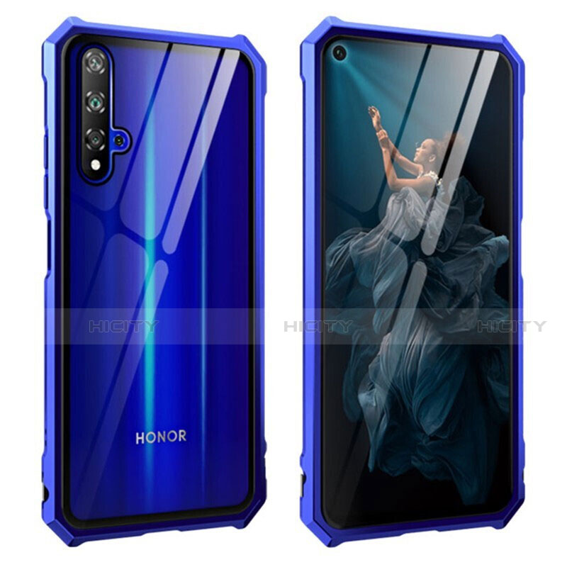 Coque Rebord Bumper Luxe Aluminum Metal Miroir 360 Degres Housse Etui Aimant T04 pour Huawei Honor 20 Plus