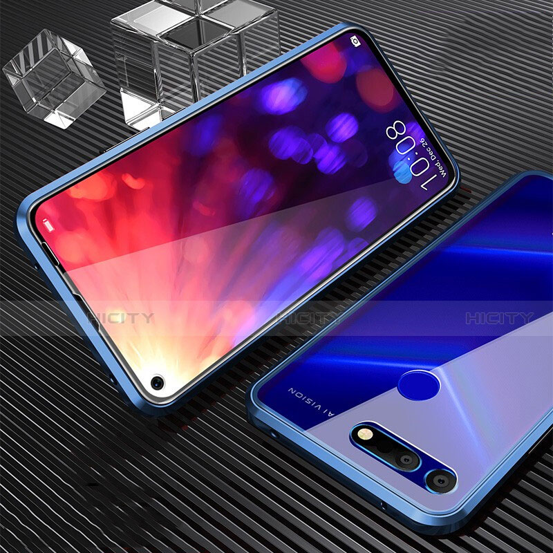 Coque Rebord Bumper Luxe Aluminum Metal Miroir 360 Degres Housse Etui Aimant T04 pour Huawei Honor View 20 Plus