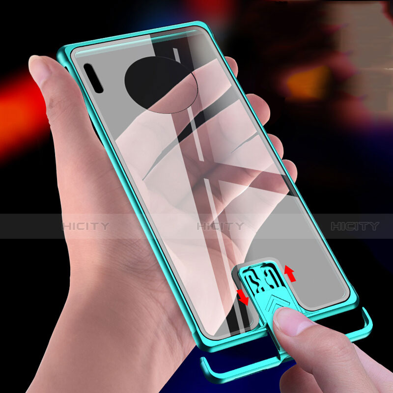 Coque Rebord Bumper Luxe Aluminum Metal Miroir 360 Degres Housse Etui Aimant T04 pour Huawei Mate 30 Plus