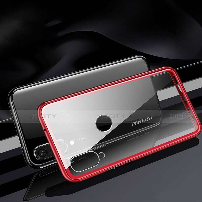 Coque Rebord Bumper Luxe Aluminum Metal Miroir 360 Degres Housse Etui Aimant T04 pour Huawei Nova 4e Rouge Plus